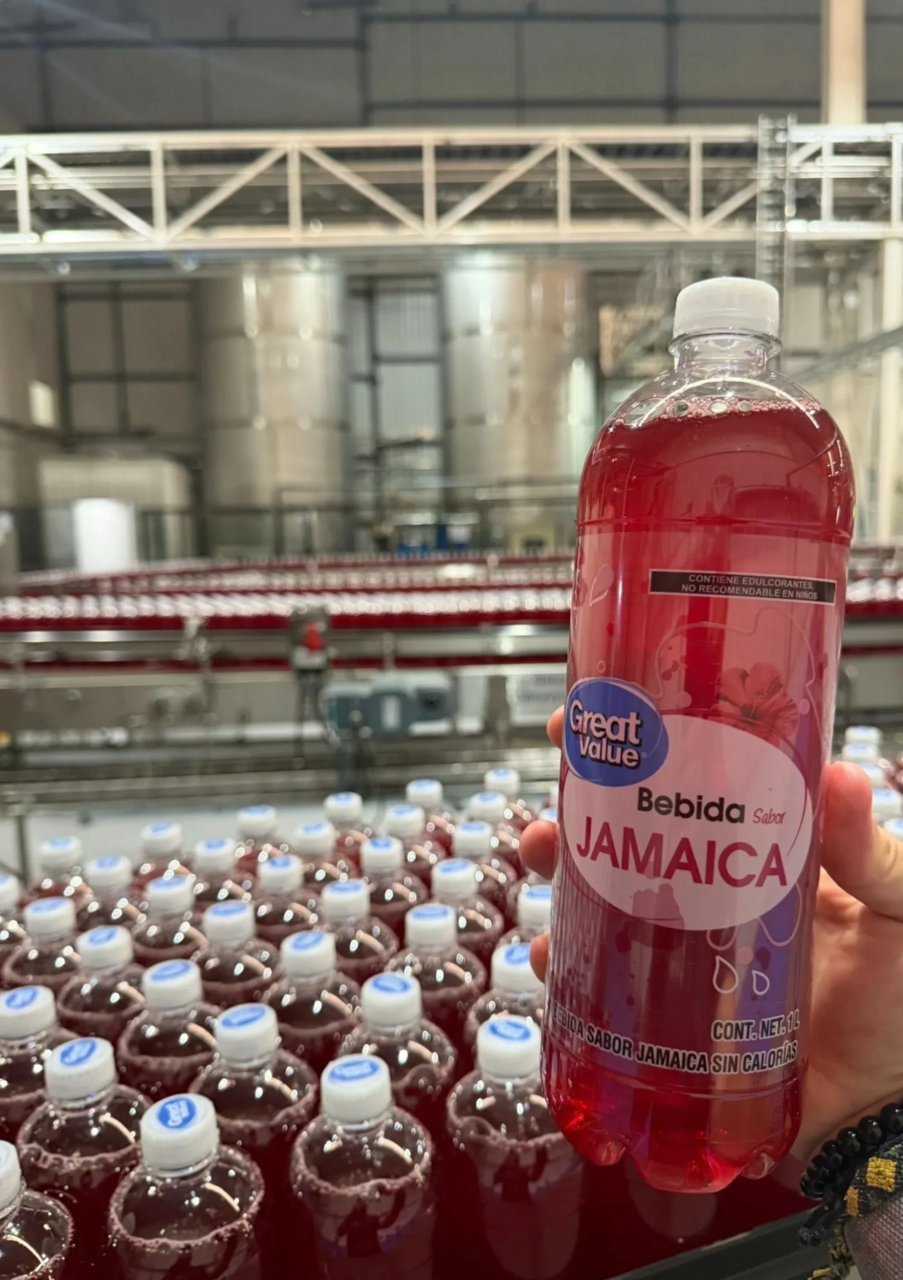 agua saborizada jamaica great value producida por novaliv