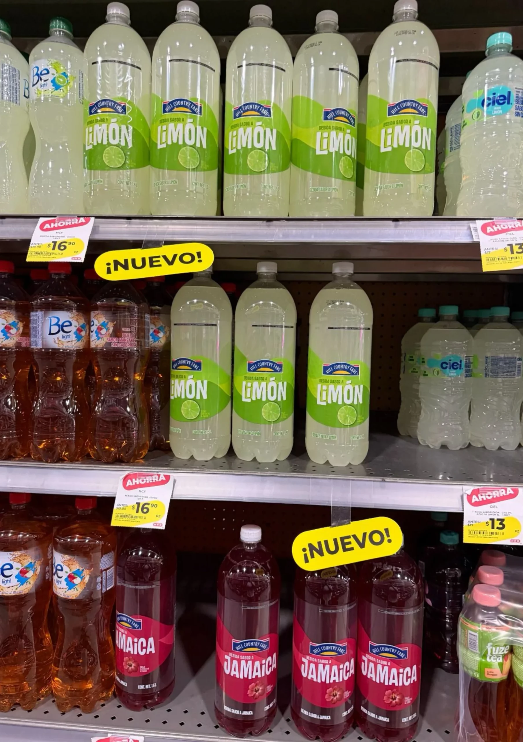 bebidas saborizadas heb jamaica limon exhibicion tienda